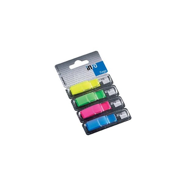 Indexfaner smalle neonfarver, 12,5x43 mm - 1 pakke
