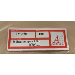 Indlgsmappe natur folio, m/forskudt kant - 100 stk.