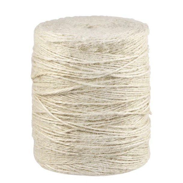 Flaxcordel 4 streng, lys creme - 1 kg.