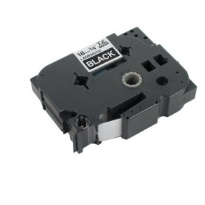 Brother Tape TZE 18mm - Hvid tekst p sort tape