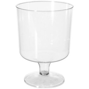 Plast vinglas m. fast fod, 20 cl - 10 stk.