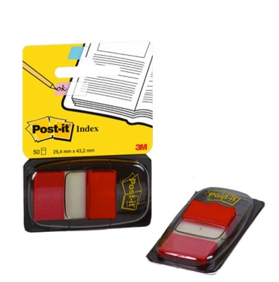 Post-it index faner 680RD2 RÃ¸d, 25x43 cm - 1 pakke