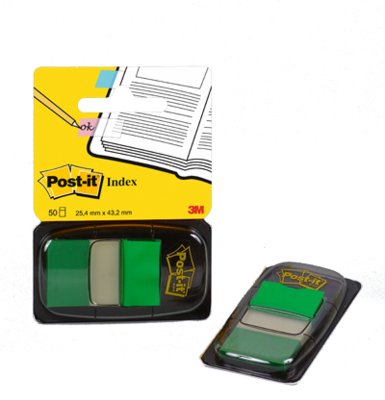 Post-it indexfaner 680GN2 grÃ¸n - 25x43 cm - 1 pakke