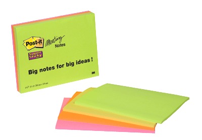 Post-it mÃ¸denotes 149x200 mm, Super Sticky - 4 blokke