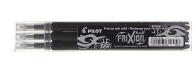 Refill Pilot Frixion click, sort 0,7mm -  3 stk.